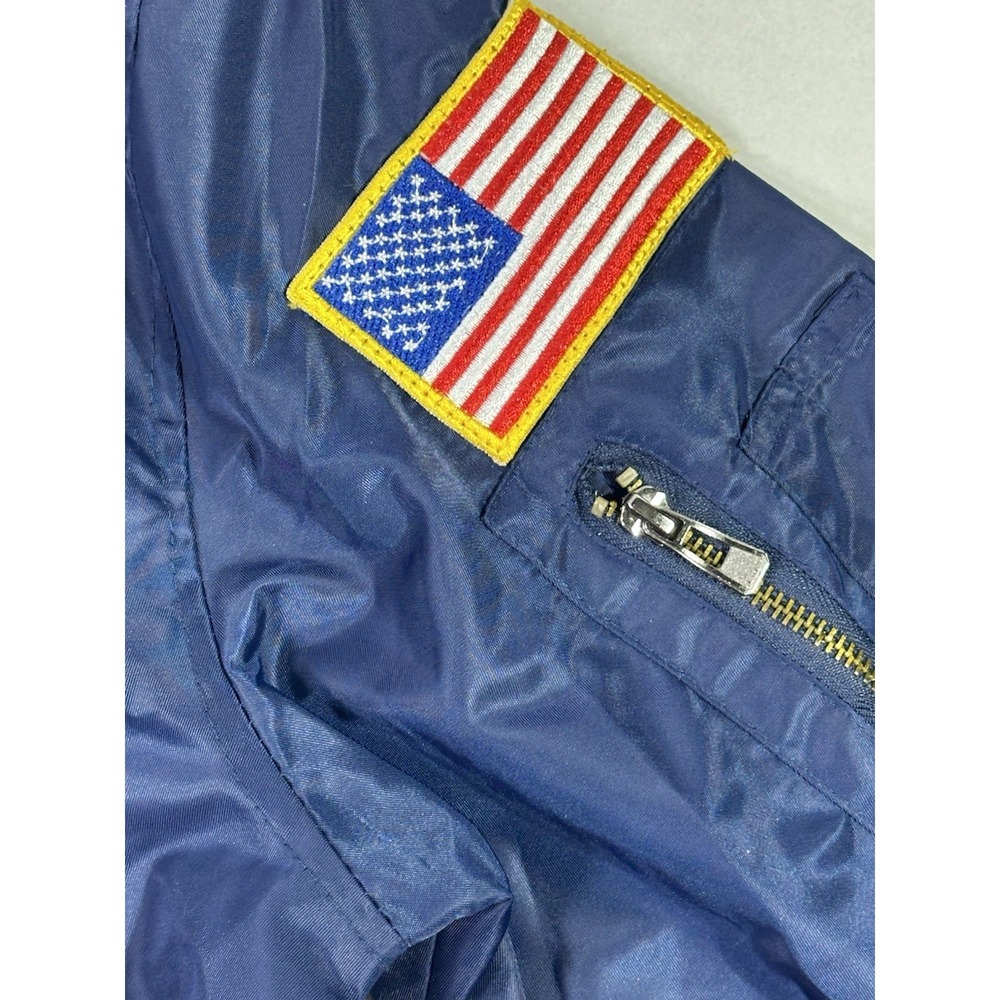 NASA Space Shuttle Bomber Jacket ASSTSERIES Militare Navy Youth L - Picture 5 of 6